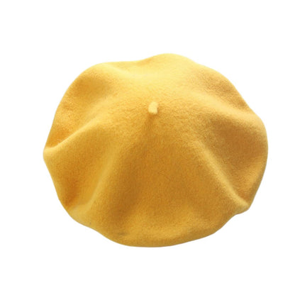 Women French Style Cashmere Beret Hat, Comfortable Stretchy Knitted Cap, Classic Fashion Headwear