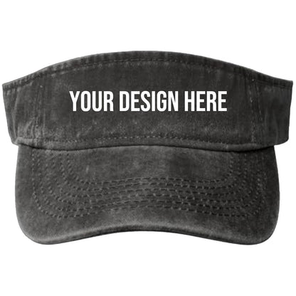 Custom Sun Visor Hats Cotton Washed Unisex Empty Top Adjustable Baseball Cap