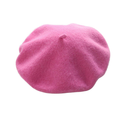 Women French Style Cashmere Beret Hat, Comfortable Stretchy Knitted Cap, Classic Fashion Headwear