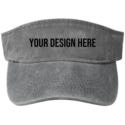 Custom Sun Visor Hats Cotton Washed Unisex Empty Top Adjustable Baseball Cap