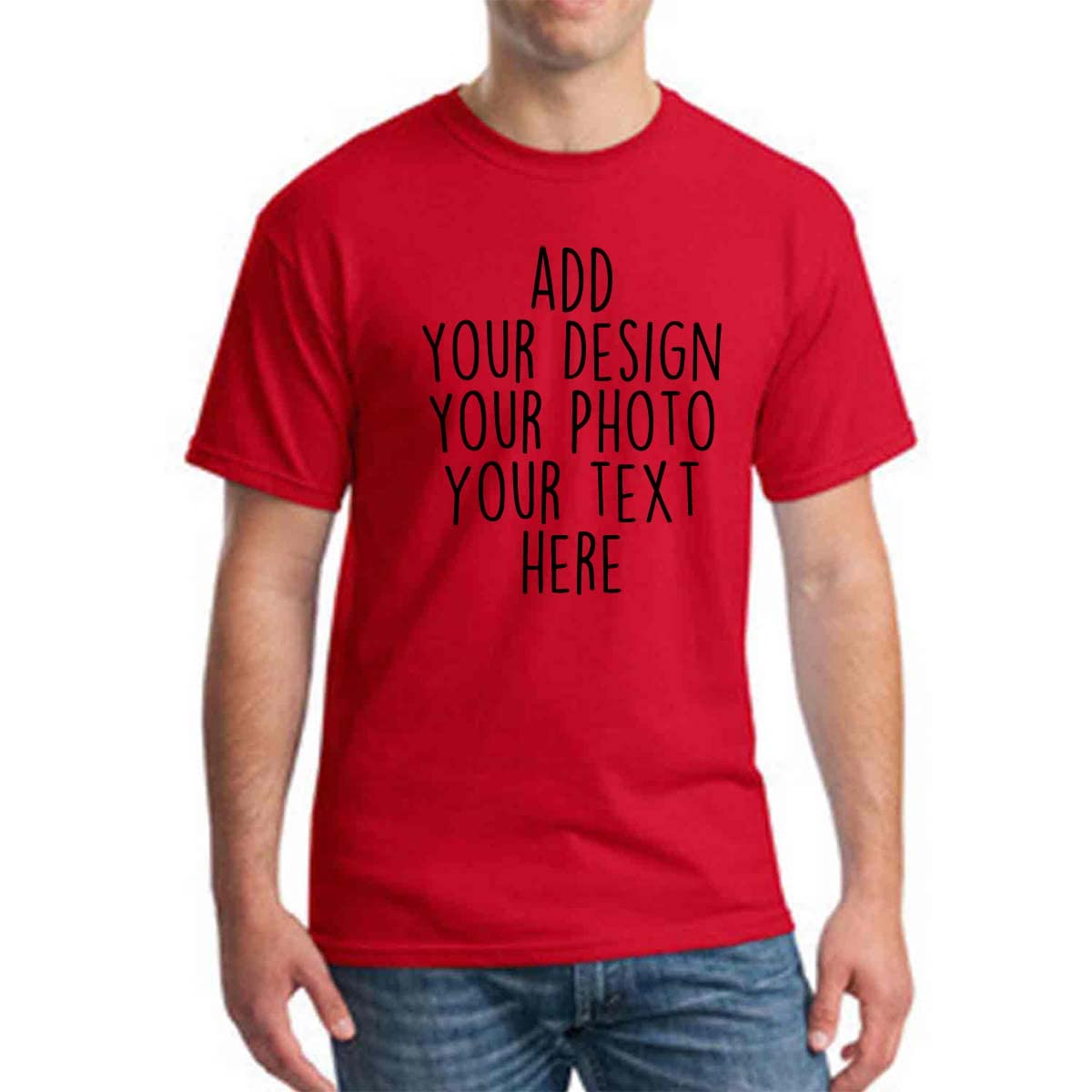 Custom Your Design Personalized Photo Text Unisex Young Adult T Shirts