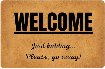 Front Door Mat Welcome Please Go Away Home Porch Indoor Outdoor Entrance Decor Rug