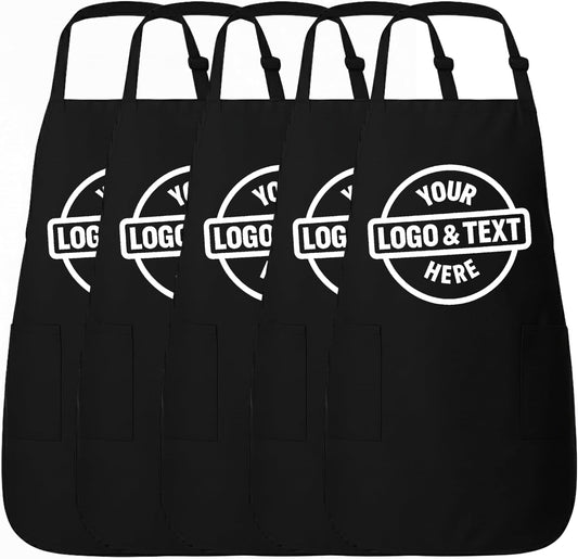 Custom Kitchen Apron for Men & Women – Personalized Text/Logo, Waterproof, Adjustable Bib with Pockets, Perfect for Chef, Baking & BBQ ZMvise-51