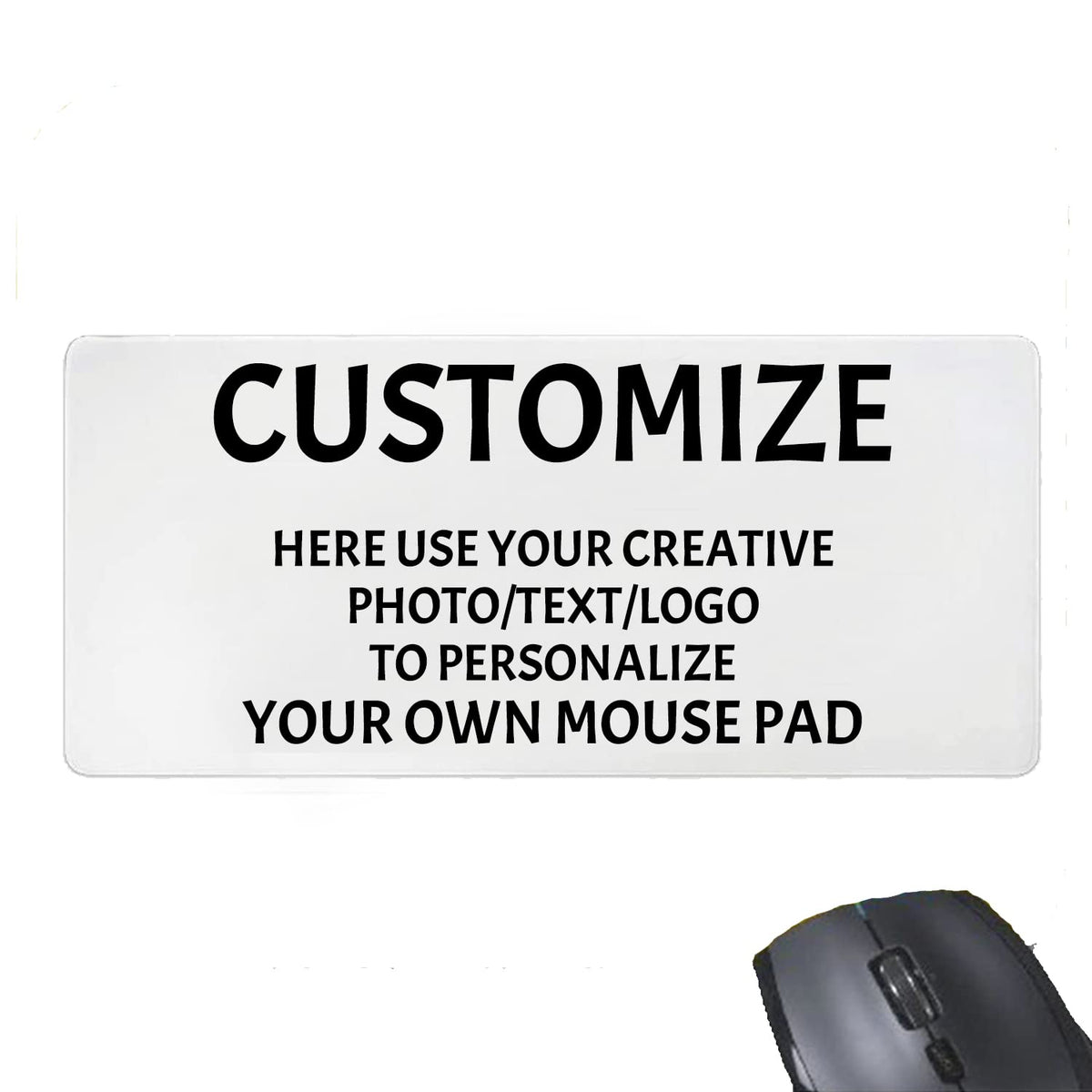 Personalized Image Mouse Pad Custom Text Rectangle Thick Rubber Mousepad Gaming Mat