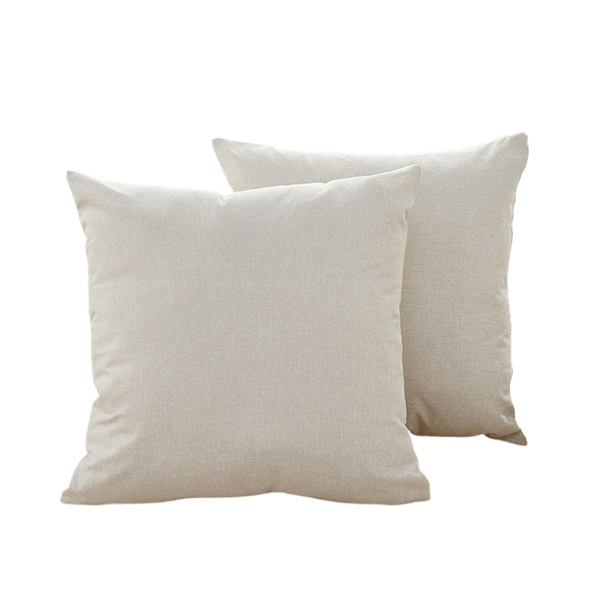 Linen Cotton Throw Pillowcase Solid Square Decorative Pillow Covers for Couch Sofa Bed Chair Set of 2