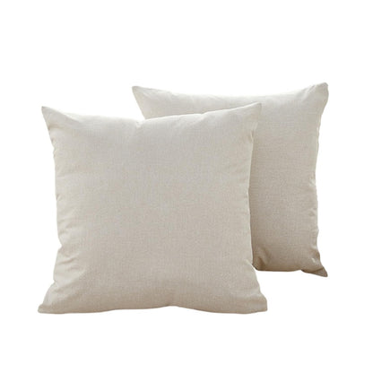 Linen Cotton Throw Pillowcase Solid Square Decorative Pillow Covers for Couch Sofa Bed Chair Set of 2