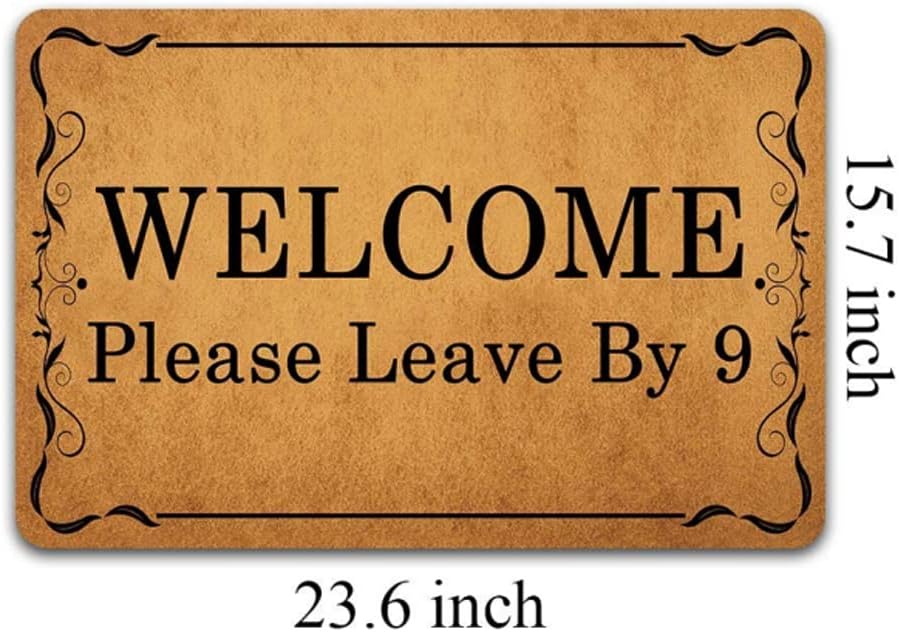Welcome Please Leave by 9 Front Door Mat Home Porch Indoor Outdoor Party Decoration Doormat