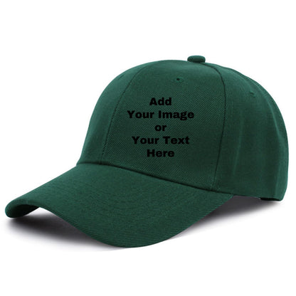 Custom Your Own Image Text Personalized Plain Adjustable Hat Unisex Baseball Cap