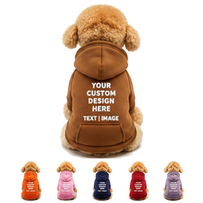 Custom Pet Hoodie for Dogs Cats, Warm Winter Pullover
