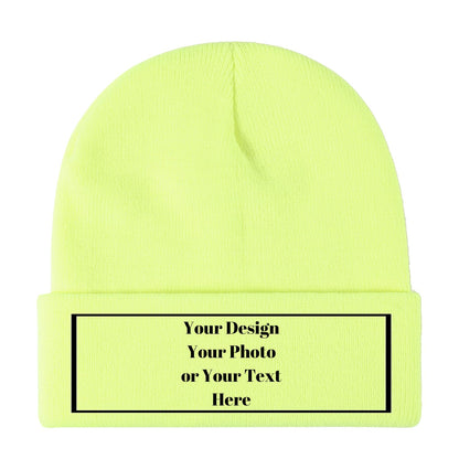 Personalized Unisex Beanies for Men Women Custom Beanie Winter Knitted Caps Hat