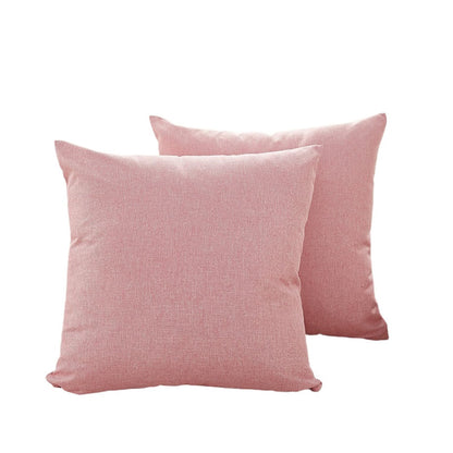 Linen Cotton Throw Pillowcase Solid Square Decorative Pillow Covers for Couch Sofa Bed Chair Set of 2