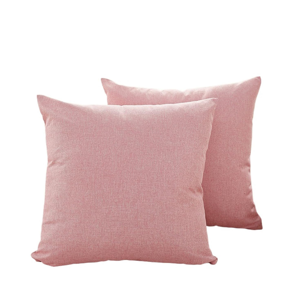 Cotton Linen Throw Pillowcase Solid Square Decorative Pillow Covers for Couch Sofa Bed Chair Set of 2