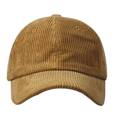 Corduroy Plain Adjustable Hat Cotton Unisex Baseball Cap