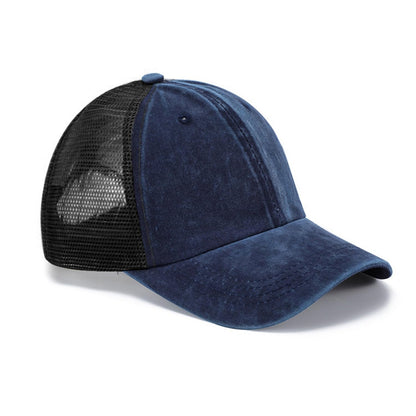 Unisex Adjustable Vintage Washed Cotton Mesh Baseball Cap Breathable Summer Hat