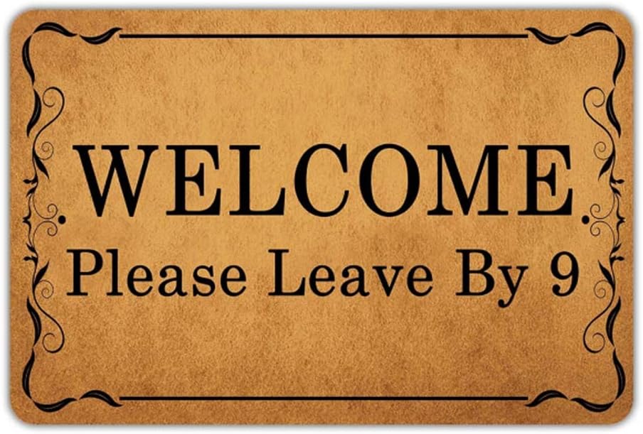 Welcome Please Leave by 9 Front Door Mat Home Porch Indoor Outdoor Party Decoration Doormat