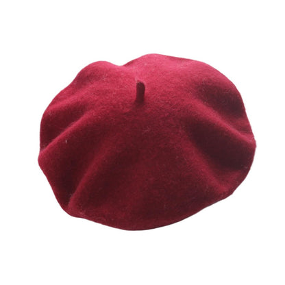 Women French Style Cashmere Beret Hat, Comfortable Stretchy Knitted Cap, Classic Fashion Headwear