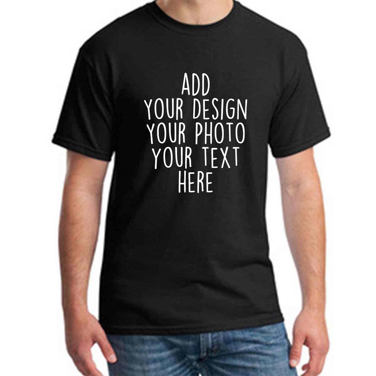Custom Your Design Personalized Photo Text Unisex Young Adult T Shirts
