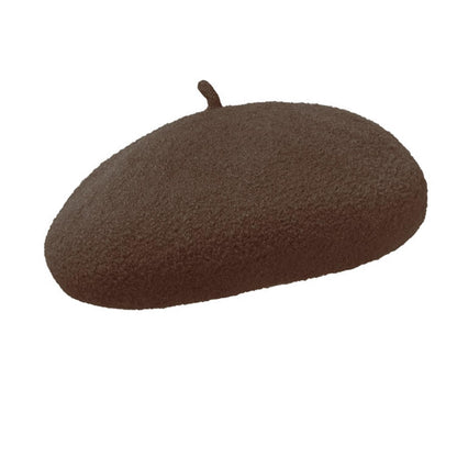 Women French Style Cashmere Beret Hat, Comfortable Stretchy Knitted Cap Headwear
