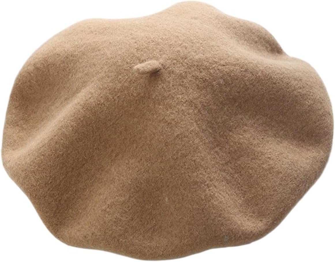 Women French Style Cashmere Beret Hat, Comfortable Stretchy Knitted Cap, Classic Fashion Headwear