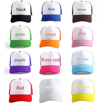 Personalized Picture Text Logo Colorful Unisex Adjustable Trucker Hat Custom Mesh Baseball Cap