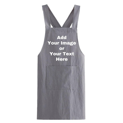 Custom Kitchen Apron Personalized Your Design Text Women Men Cotton Aprons