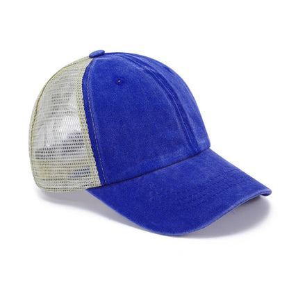 Unisex Adjustable Vintage Washed Cotton Mesh Baseball Cap Breathable Summer Hat
