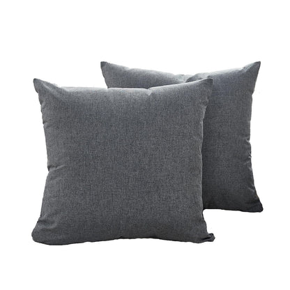 Linen Cotton Throw Pillowcase Solid Square Decorative Pillow Covers for Couch Sofa Bed Chair Set of 2