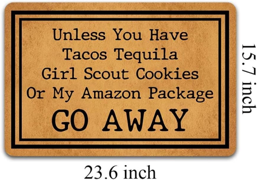 Funny Go Away Front Door Mat Welcome Home Porch Indoor Outdoor Entrance Decor Rug