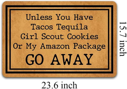 Funny Go Away Front Door Mat Welcome Home Porch Indoor Outdoor Entrance Decor Rug