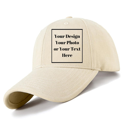 Personalized Cotton Washed Unisex Plain Adjustable Hat Custom Your Own Text Baseball Cap