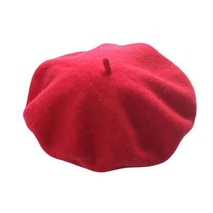 Women French Style Cashmere Beret Hat, Comfortable Stretchy Knitted Cap, Classic Fashion Headwear
