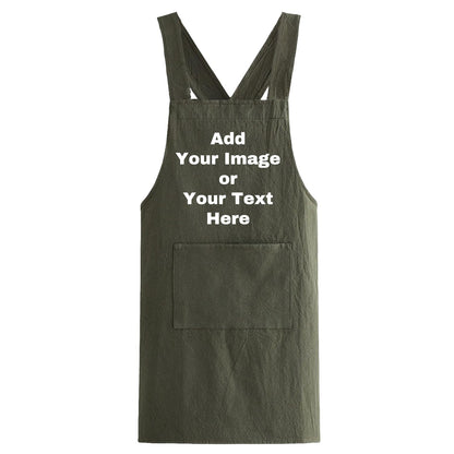 Custom Kitchen Apron Personalized Your Design Text Women Men Cotton Aprons