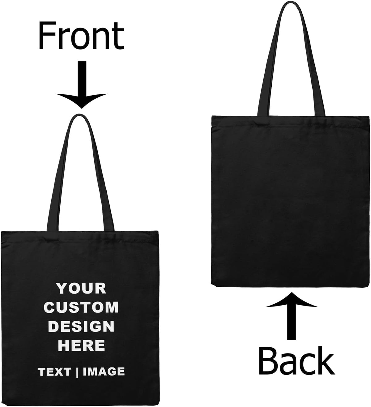ZMvise Blank Canvas Tote Bag Reusable Grocery Handbag for DIY