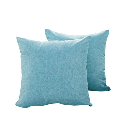 Linen Cotton Throw Pillowcase Solid Square Decorative Pillow Covers for Couch Sofa Bed Chair Set of 2
