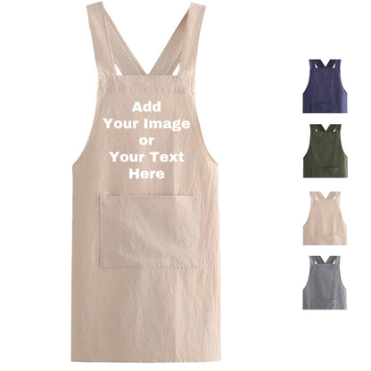 Custom Apron with Pockets, Personalized Printed Kitchen Cooking Apron