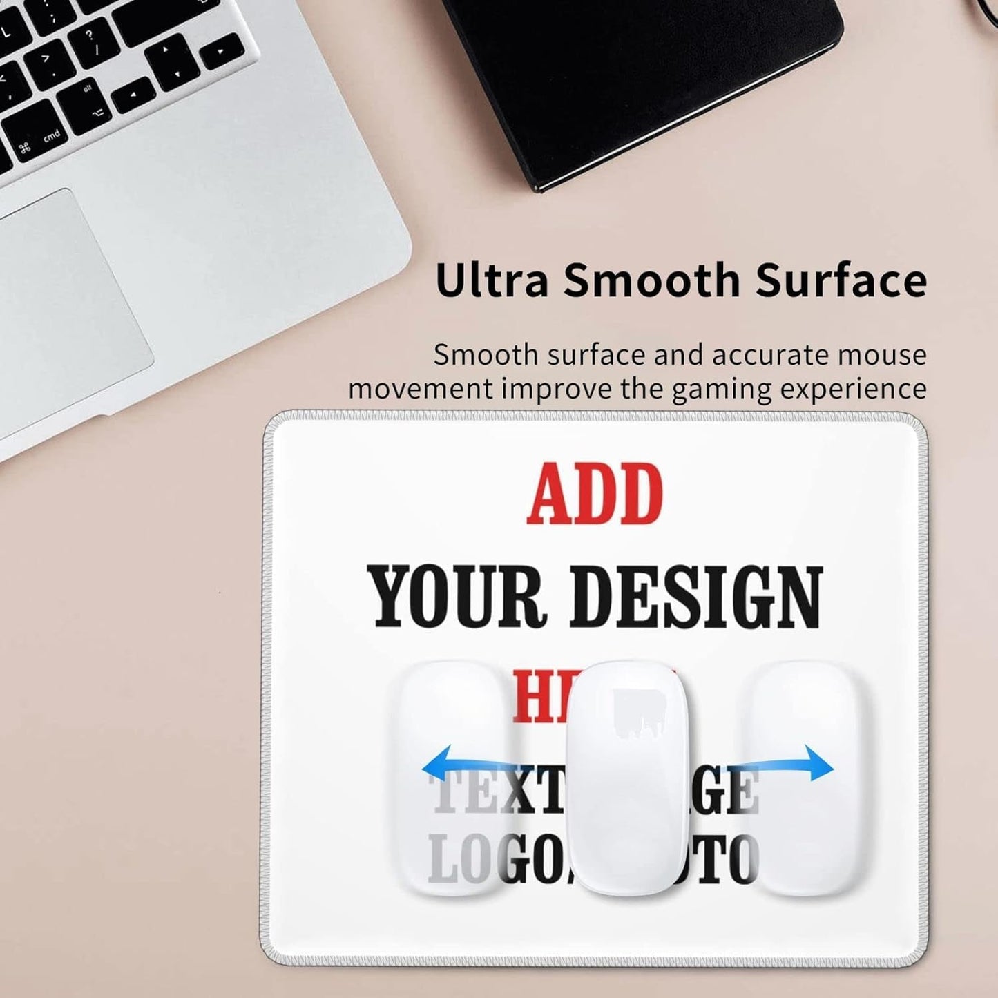 Custom Mouse Pad, Personalized Photo Text Logo, Non-Slip Mouse Mat for Gaming & Office ZM-147
