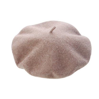 Women French Style Cashmere Beret Hat, Comfortable Stretchy Knitted Cap, Classic Fashion Headwear