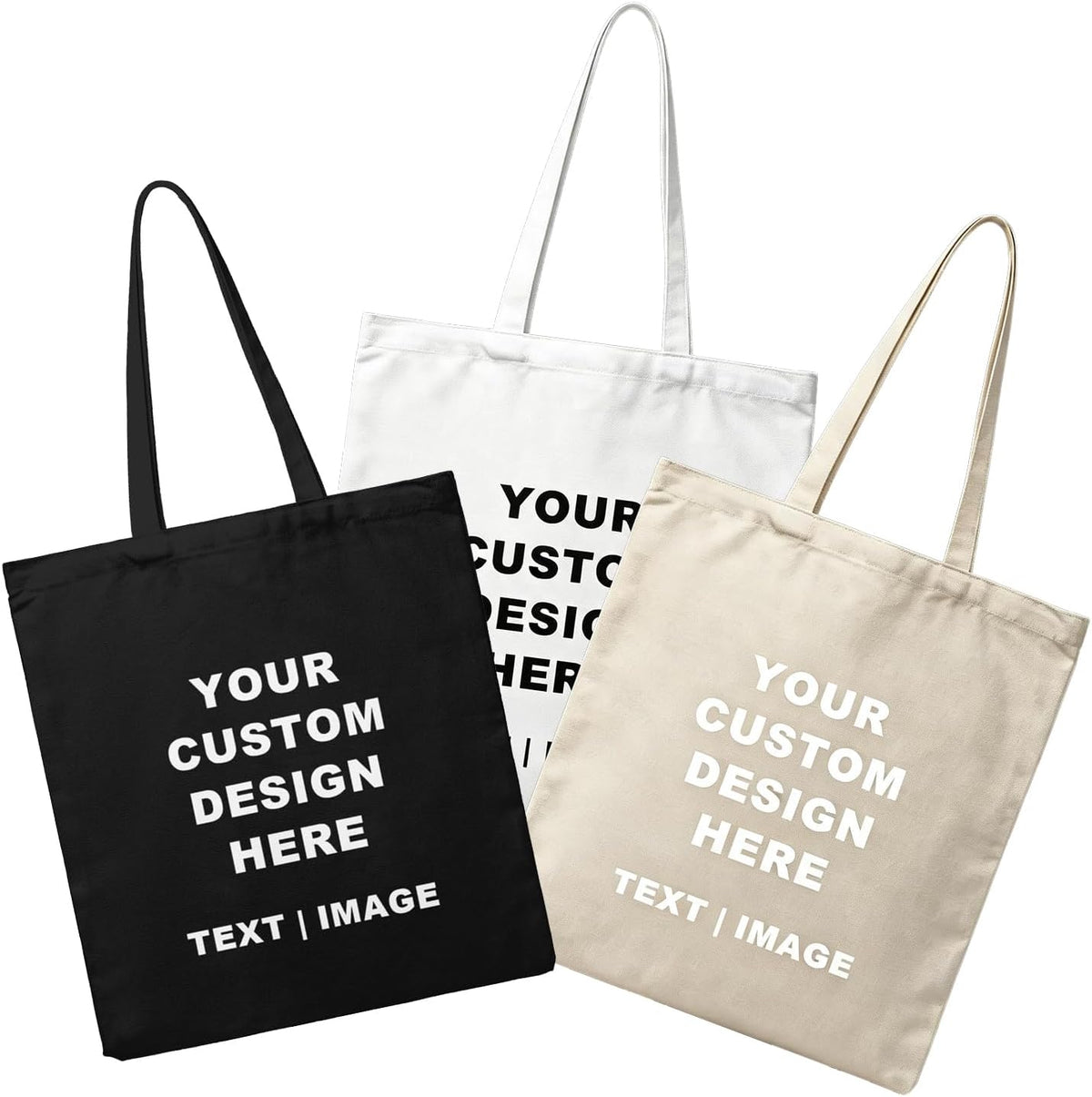 ZMvise Blank Canvas Tote Bag Reusable Grocery Handbag for DIY