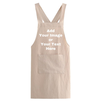 Custom Kitchen Apron Personalized Your Design Text Women Men Cotton Aprons