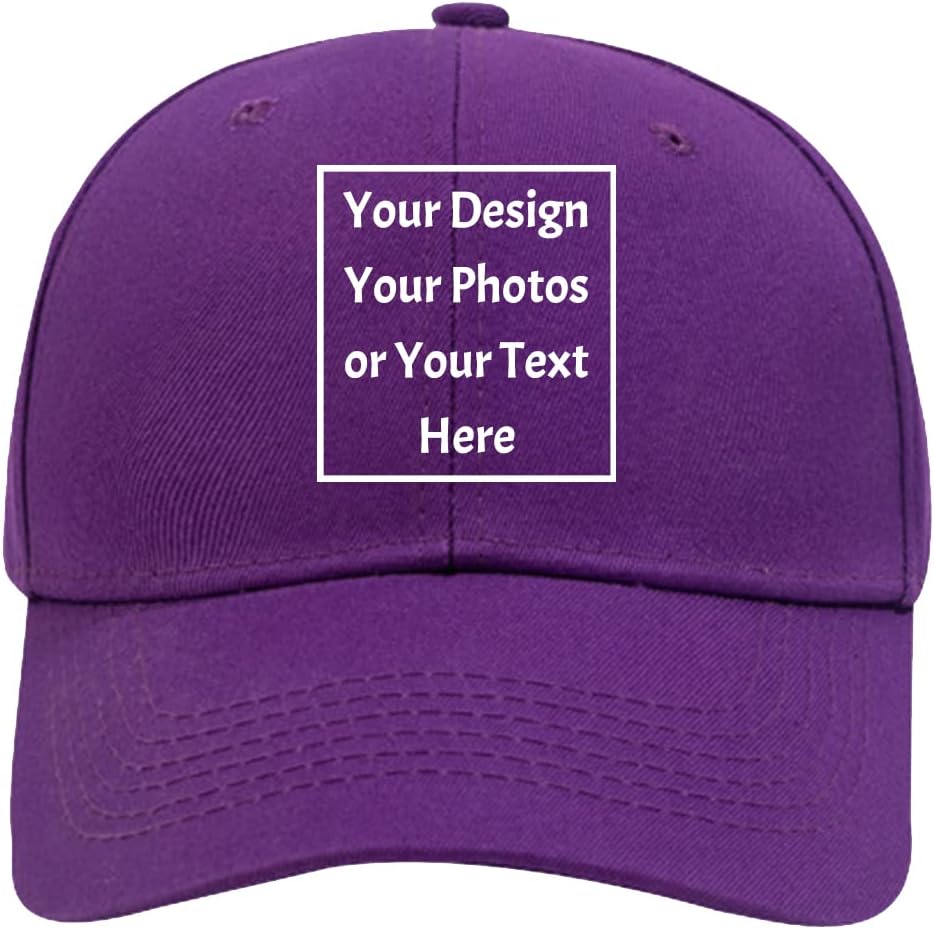 Custom Your Own Picture Text Logo Unisex Personalized Plain Adjustable Hat Baseball Cap