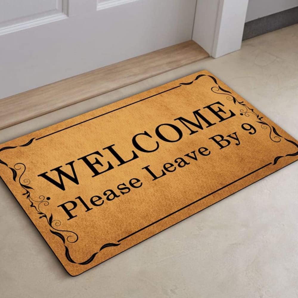 Welcome Please Leave by 9 Front Door Mat Home Porch Indoor Outdoor Party Decoration Doormat