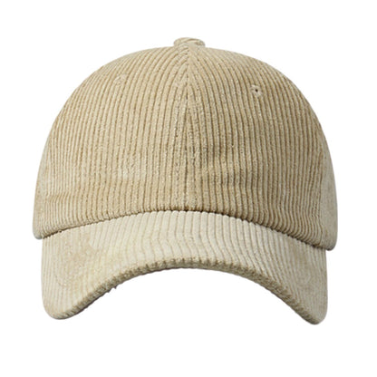 Corduroy Plain Adjustable Hat Cotton Unisex Baseball Cap