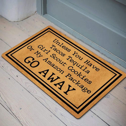 Funny Go Away Front Door Mat Welcome Home Porch Indoor Outdoor Entrance Decor Rug