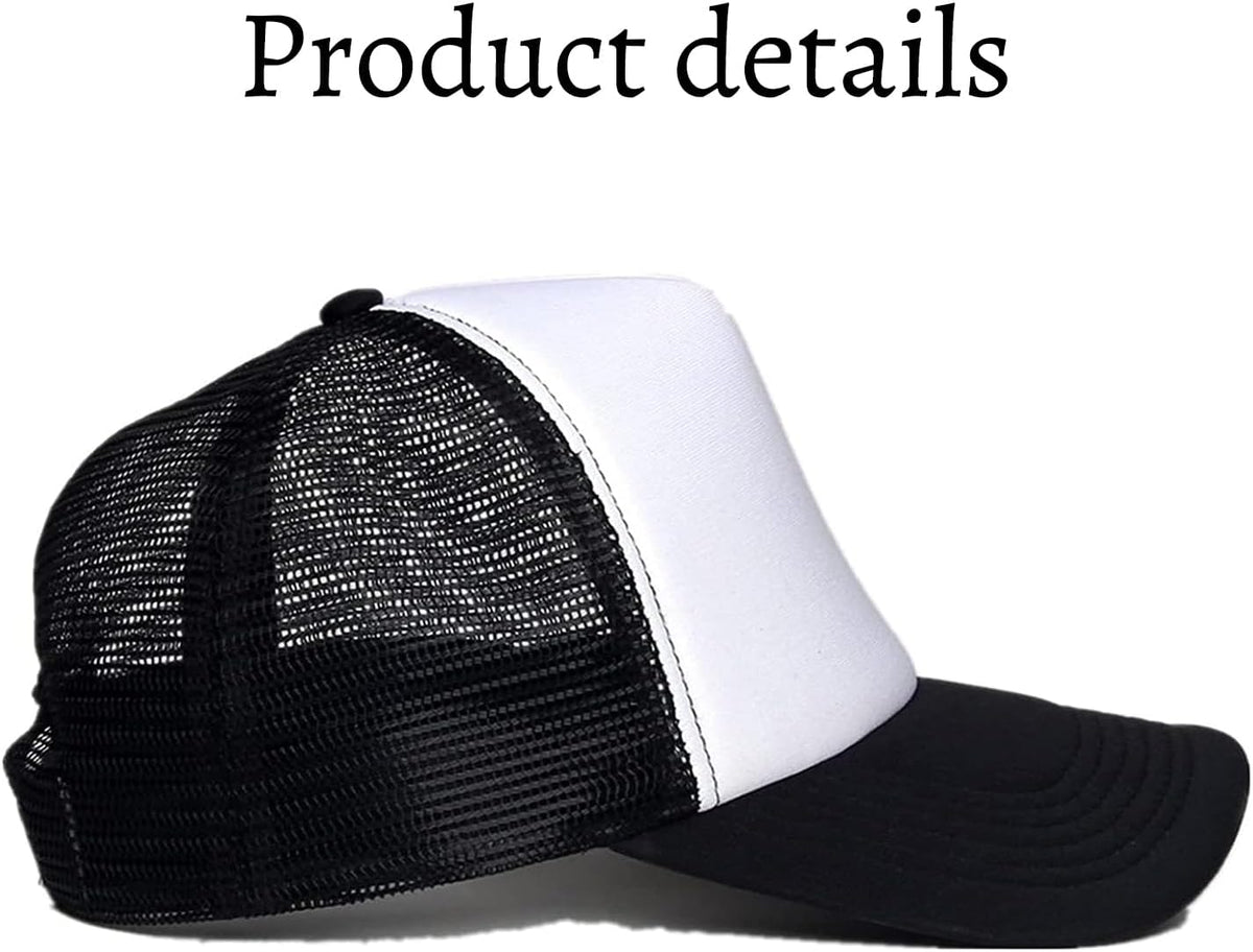 Unisex Trucker Hat, Mesh Baseball Cap with Adjustable Snapback