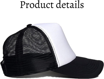 Unisex Trucker Hat, Mesh Baseball Cap with Adjustable Snapback