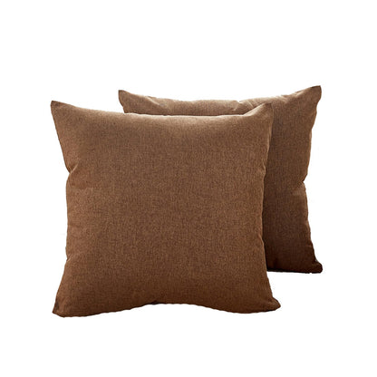 Linen Cotton Throw Pillowcase Solid Square Decorative Pillow Covers for Couch Sofa Bed Chair Set of 2