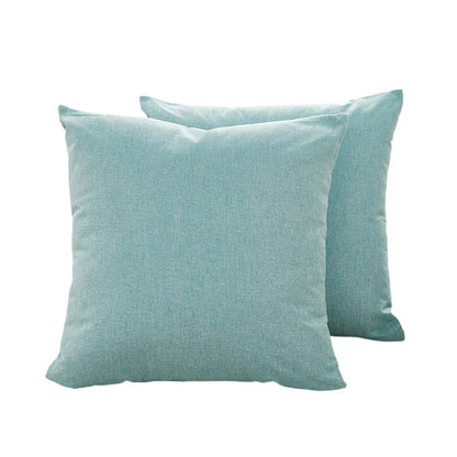 Linen Cotton Throw Pillowcase Solid Square Decorative Pillow Covers for Couch Sofa Bed Chair Set of 2