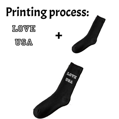 Custom Socks Men Women Personalized Your Design Text Unisex Young Adult Cotton Athletic Ankle Crew Socks