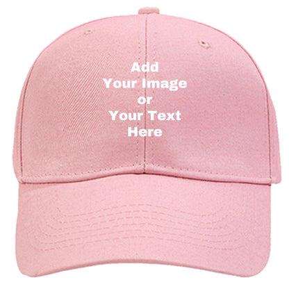 Custom Your Own Image Text Personalized Plain Adjustable Hat Unisex Baseball Cap