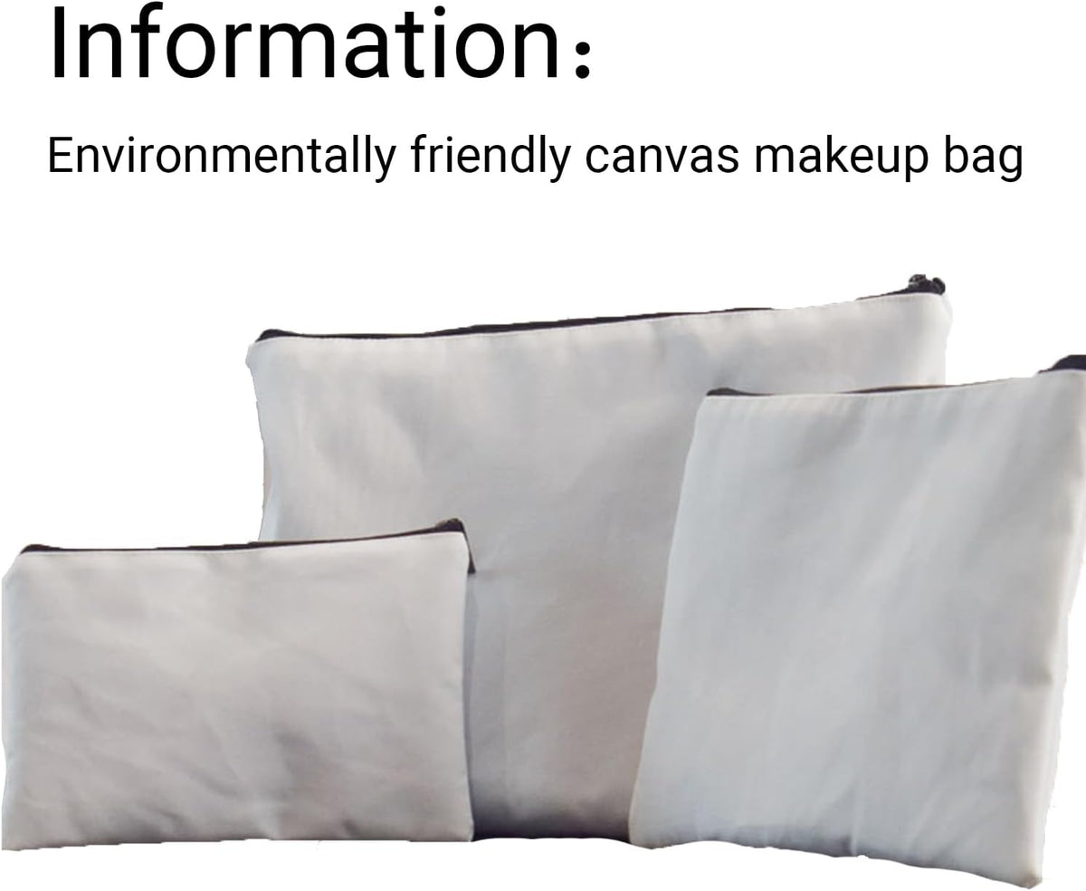 Custom Canvas Makeup Bag Personalized Cosmetic Zipper Bags Shower Gift